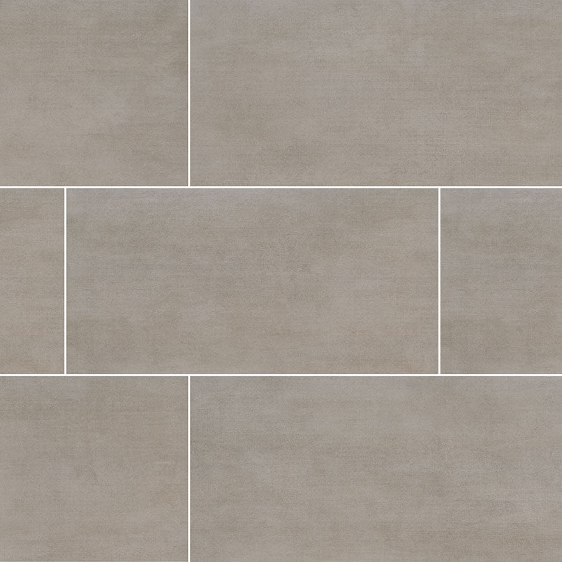 Gridscale Gris concrete look ceramic tile, matte finish, 12 by 24 inch view