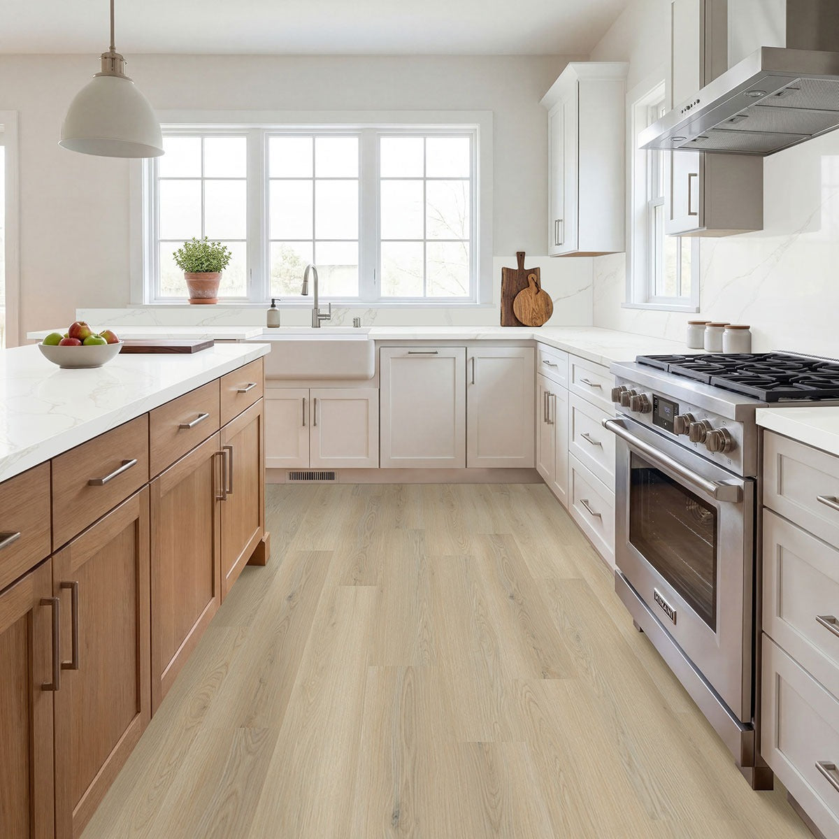 Kallum Austell Grove loose lay vinyl plank flooring installed in a kitchen