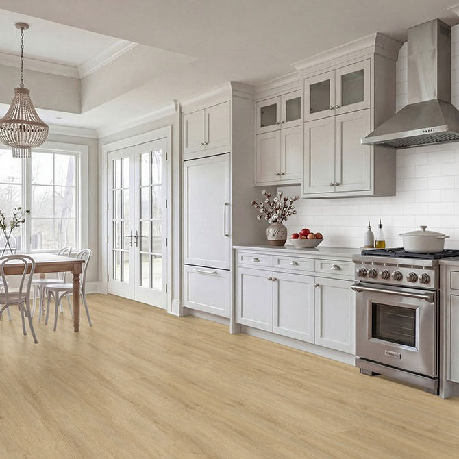 Kallum Sandino loose lay vinyl plank flooring installed in a kitchen