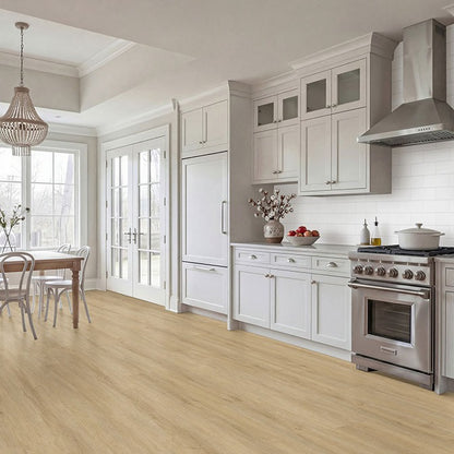 Kallum Sandino loose lay vinyl plank flooring installed in a kitchen
