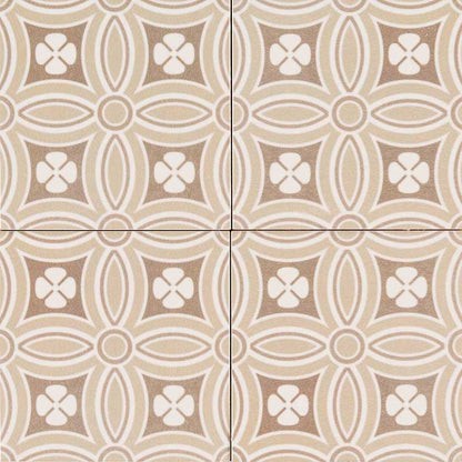 Kenzzi Dekora encaustic look ceramic tile, glossy finish, 5.2 by 5.2 inch view