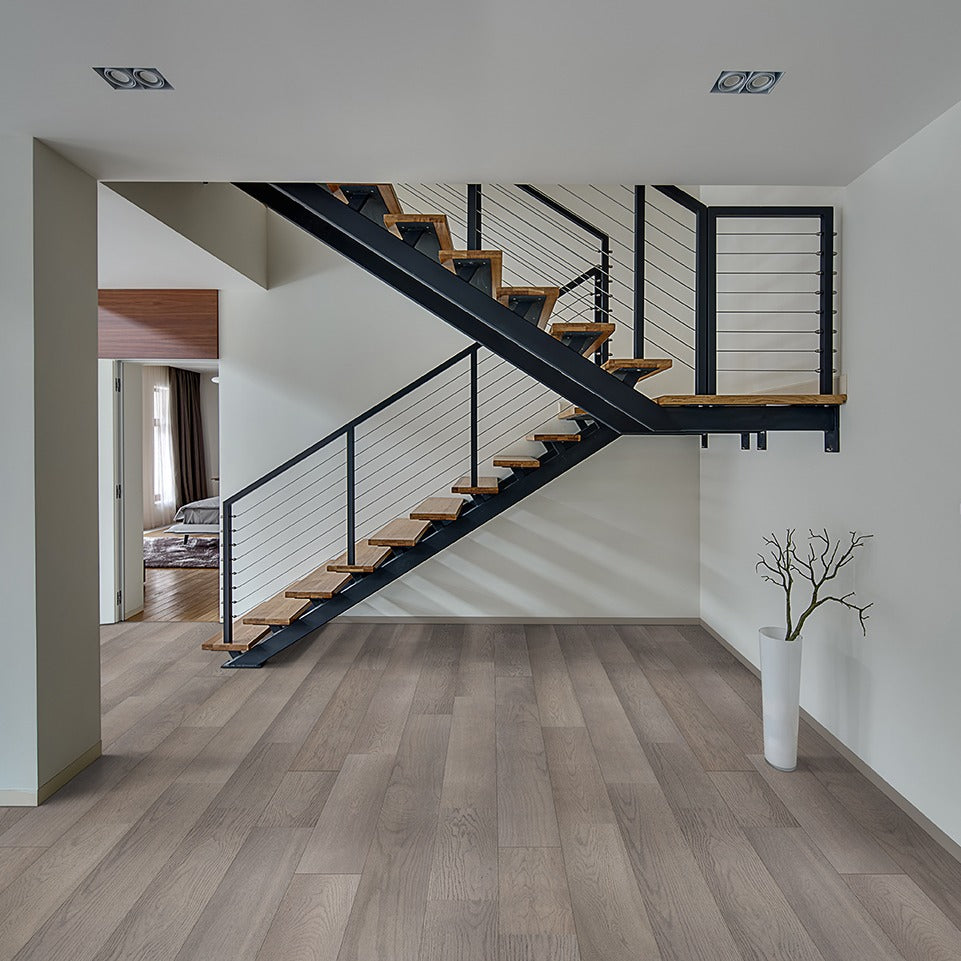 Ladson Bourland engineered wood flooring installed in a living room