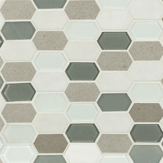 Lascari Picket Stone and Glass Mosaic Tile | KBF Home Improvement