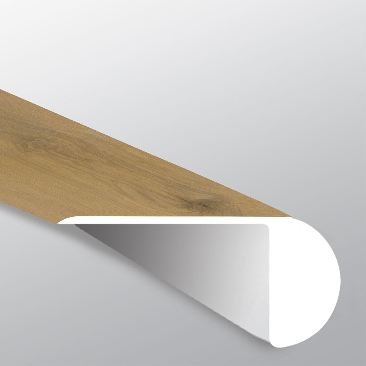 Laurel Reserve Scandi overlapping stair nose trim for rigid core SPC vinyl plank flooring