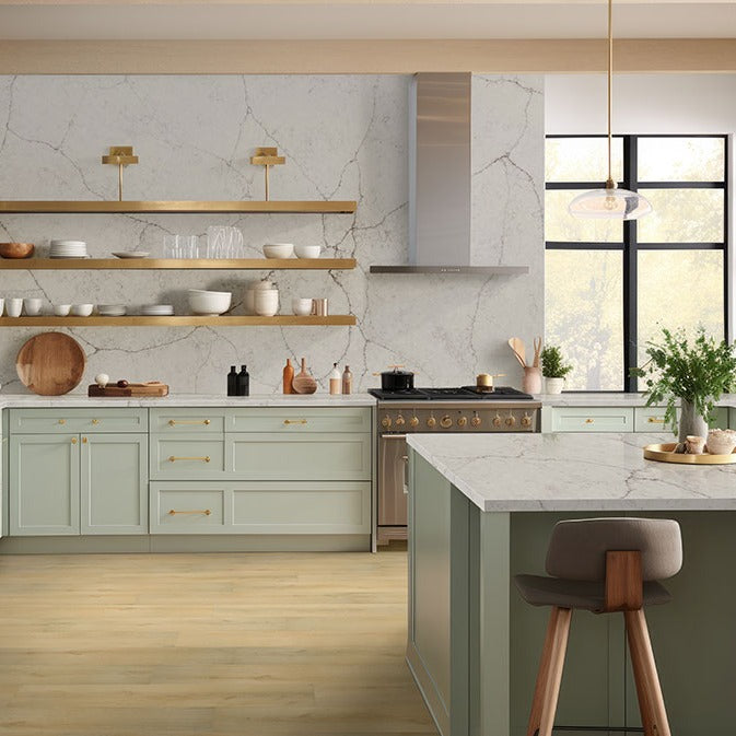 Laurel Tranquilla SPC rigid core vinyl flooring installed in a kitchen