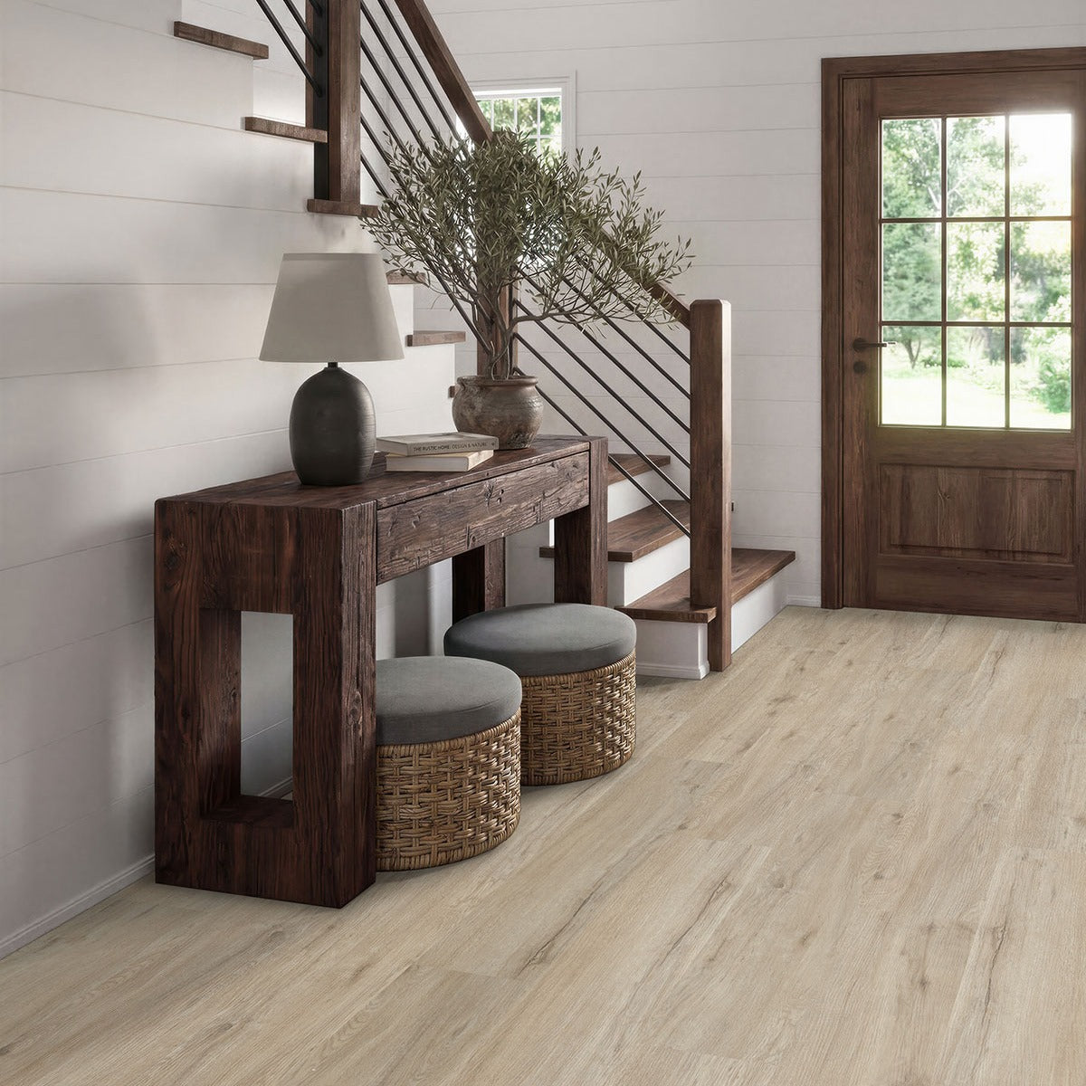 Laurel Umbervale SPC rigid core vinyl flooring installed in a entryway