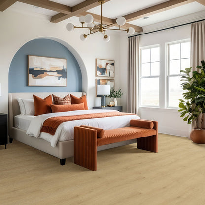 Laurel Ventaro SPC rigid core vinyl flooring installed in a bedroom