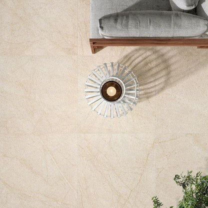 Livingstyle Cream porcelain tile shown in a finished room, scene 2