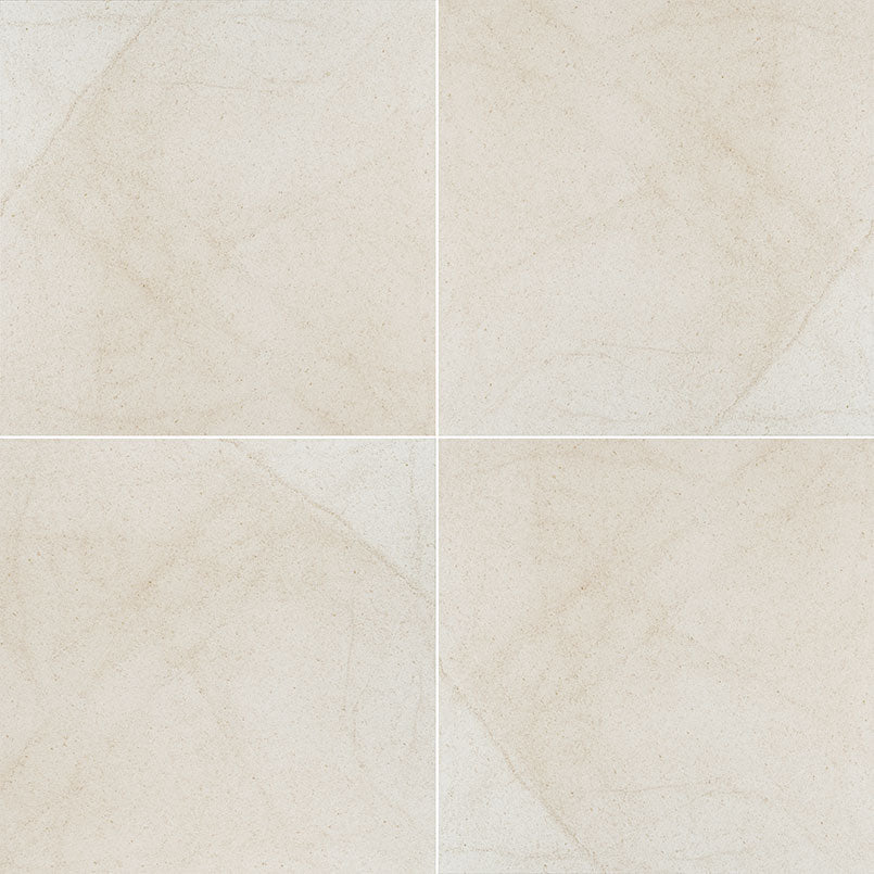 Livingstyle Cream limestone look porcelain tile, matte finish, 24 by 24 inch view