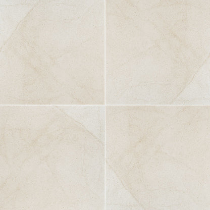 Livingstyle Cream limestone look porcelain tile, matte finish, 24 by 24 inch view