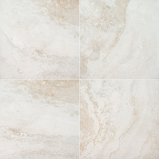 Livingstyle Travertino porcelain pavers, close up product view showing color and texture