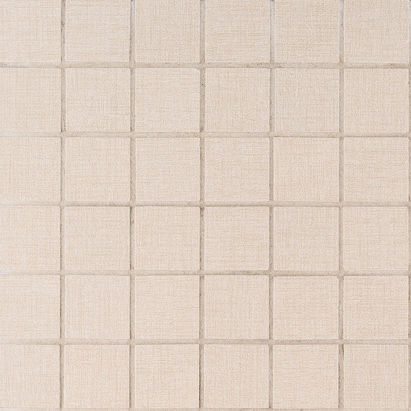 Loft Glacier 2x2 Porcelain Mosaic in matte finish, close up sheet view
