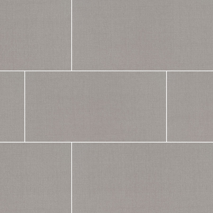 Loft Gris fabric look porcelain tile, matte finish, 12 by 24 inch view