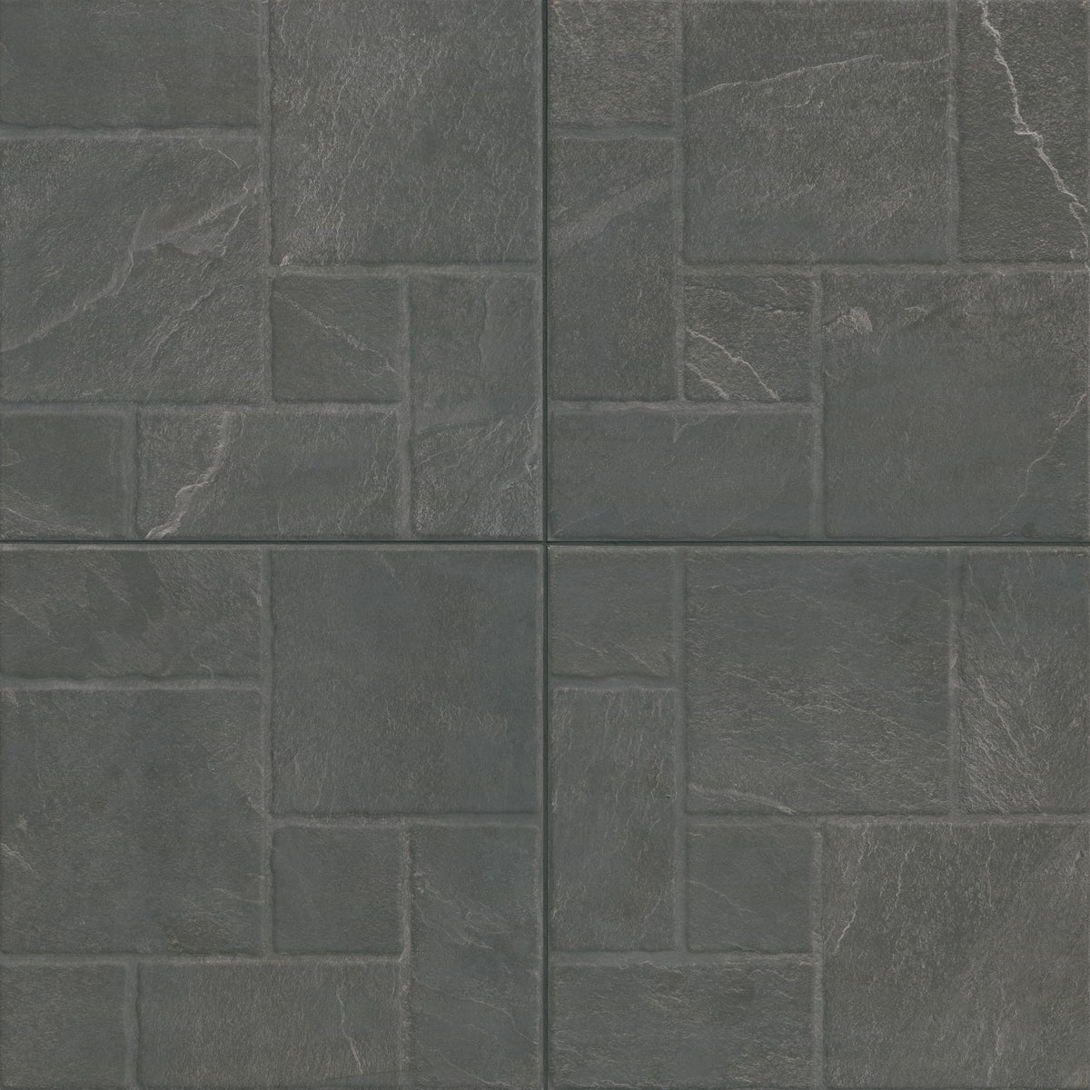 Marlu Nero porcelain tile, matte finish, 18 by 18 inch view