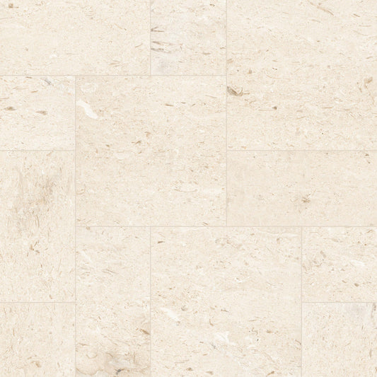 Mayra White natural stone pavers, close up product view showing color and texture