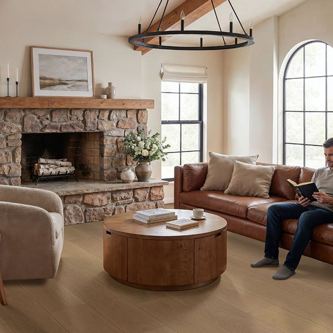 McCarran Reserve Whitlock engineered wood flooring installed in a living room