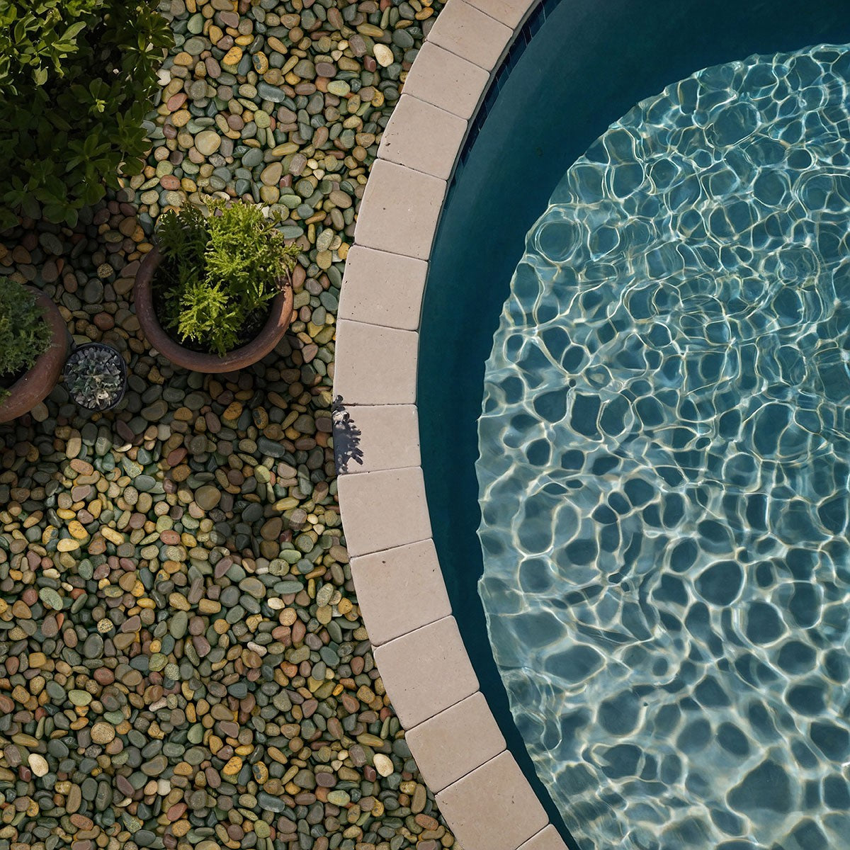 Mixed Polished Pebbles shown installed in a finished outdoor or living space