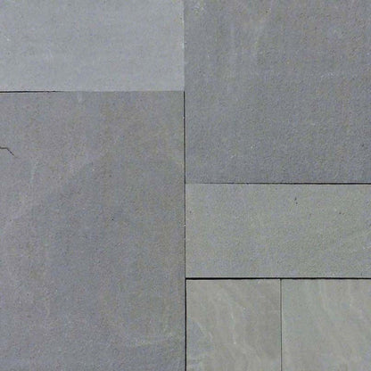 Mountain Bluestone natural stone pavers, close up product view showing color and texture