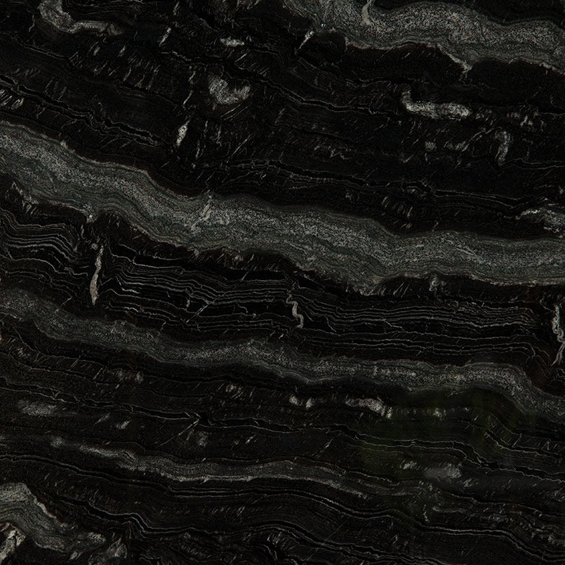 Agatha Black granite slab, close up of the surface