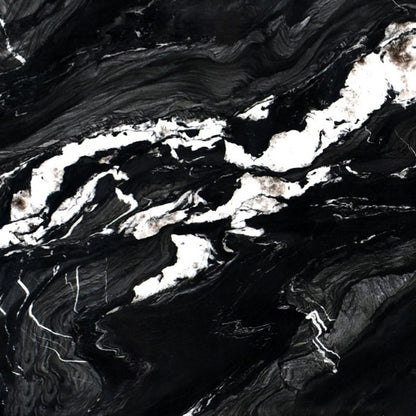 Andes Black quartzite slab, close up of the stone surface