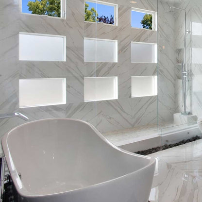 Arctic White quartz countertop installed in a room setting