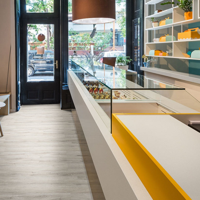Aruca White quartz countertop installed in a room setting