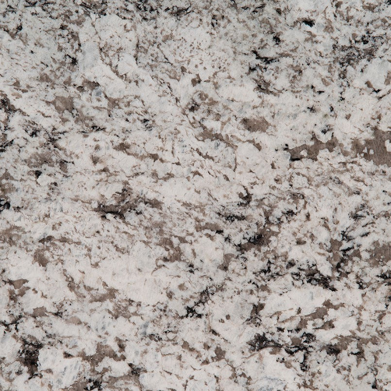 Avalon White granite slab, close up of the surface
