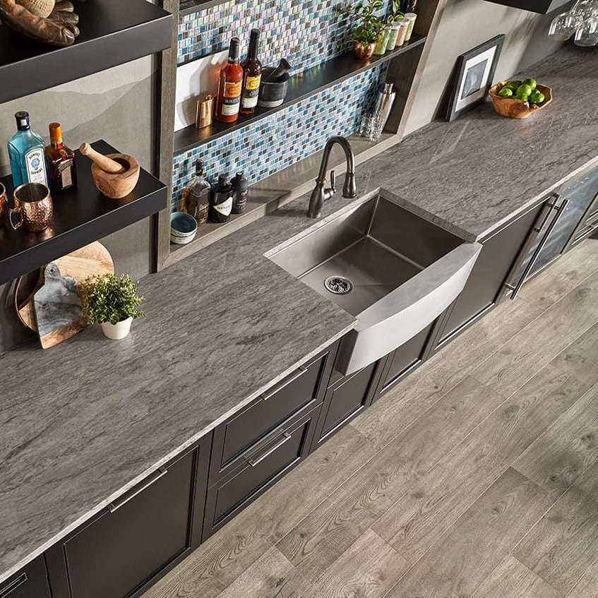 Azul Celeste granite countertop installed in a kitchen