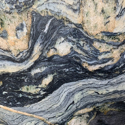 Azul Treasure quartzite slab, close up of the stone surface