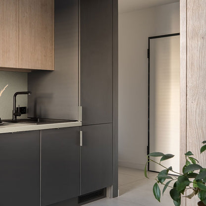 Bayshore Sand quartz countertop installed in a room setting
