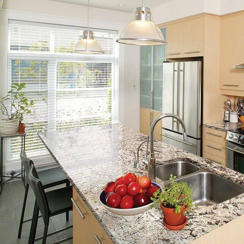 Bianco Antico granite countertop installed in a kitchen