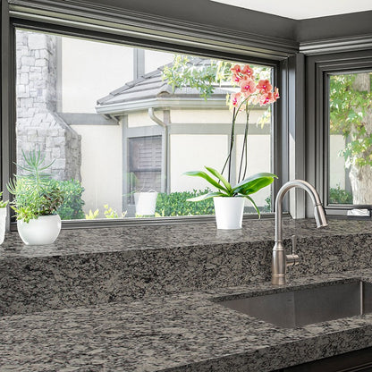 Bianco Frost granite countertop installed in a kitchen