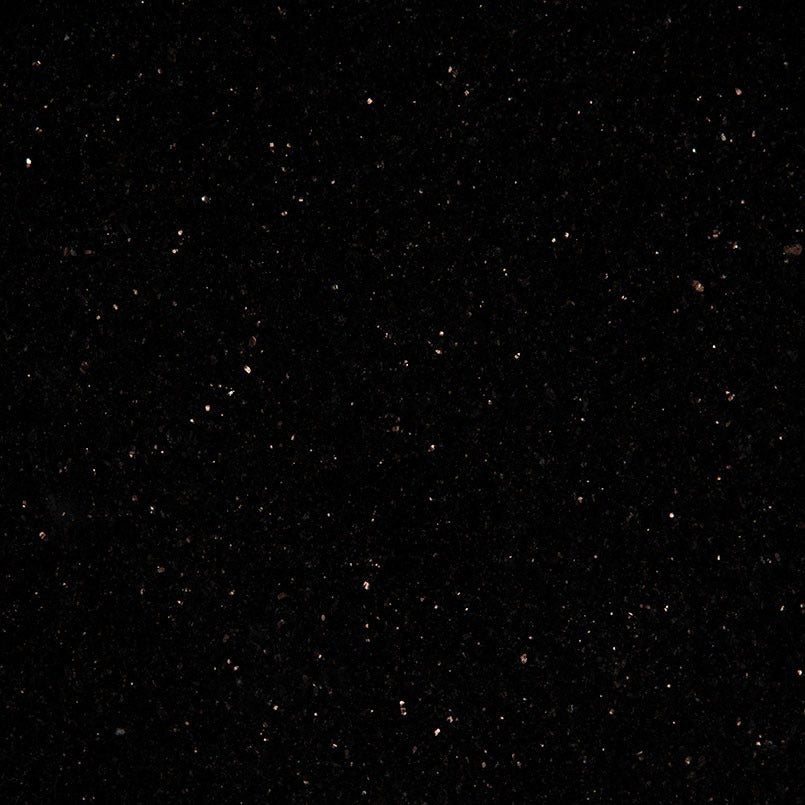 Black Galaxy granite slab, close up of the surface