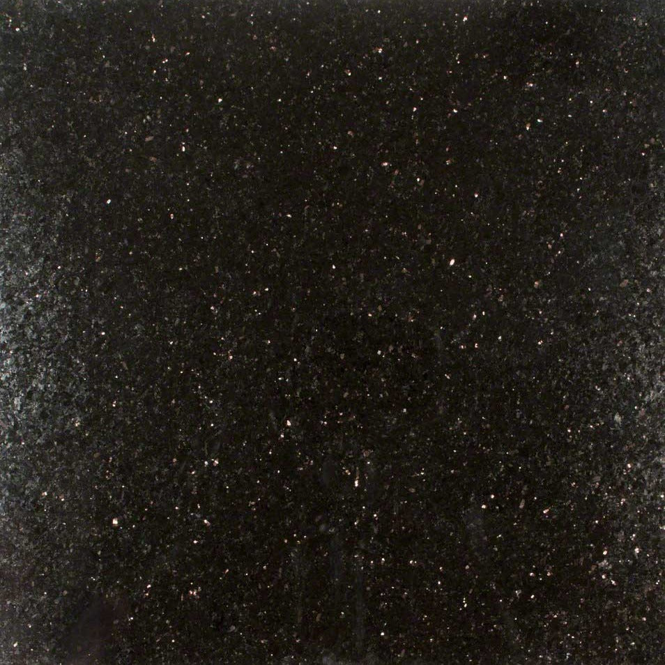 Black Galaxy granite slab, detail of the grain