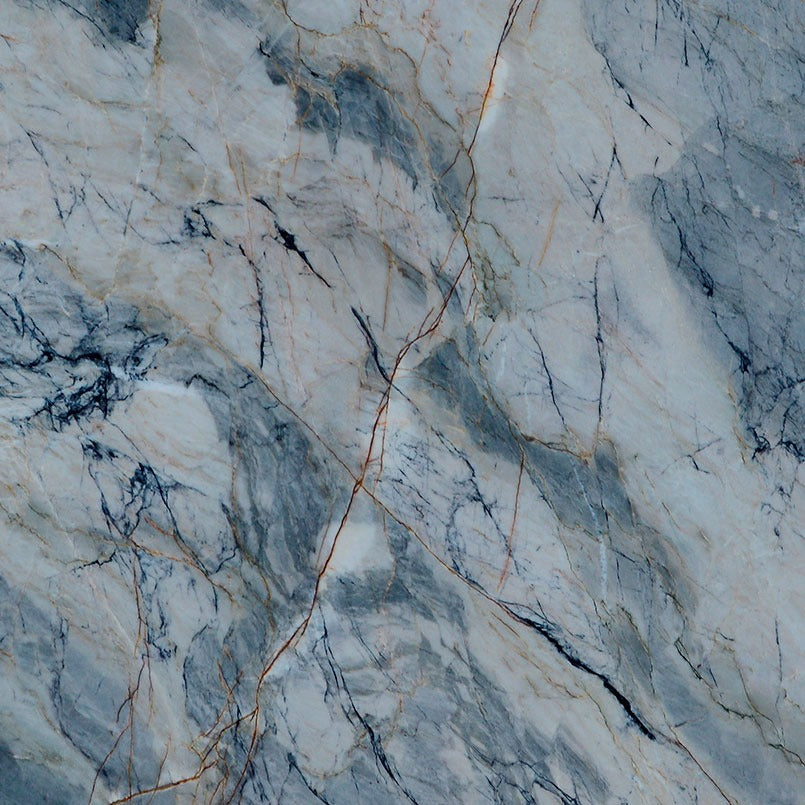 Blue Lava quartzite slab, close up of the stone surface