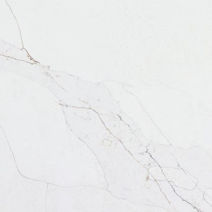 Calacatta Abezzo quartz slab, close up of the surface