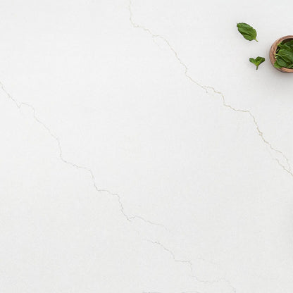 Calacatta Adonia quartz countertop installed in a room setting
