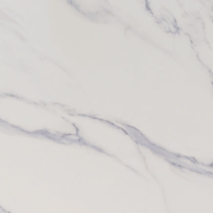Calacatta Anava Q Plus quartz slab, close up of the surface