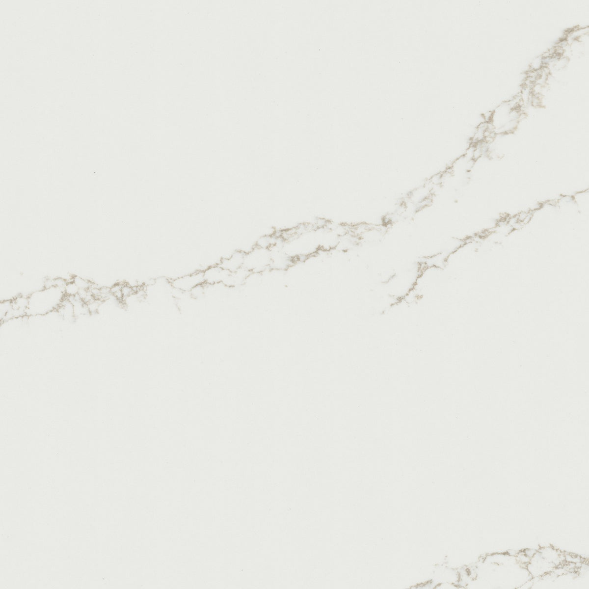 Calacatta Arno LumaLuxe quartz slab, close up of the surface
