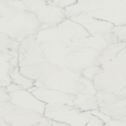 Calacatta Azulean quartz slab, close up of the surface