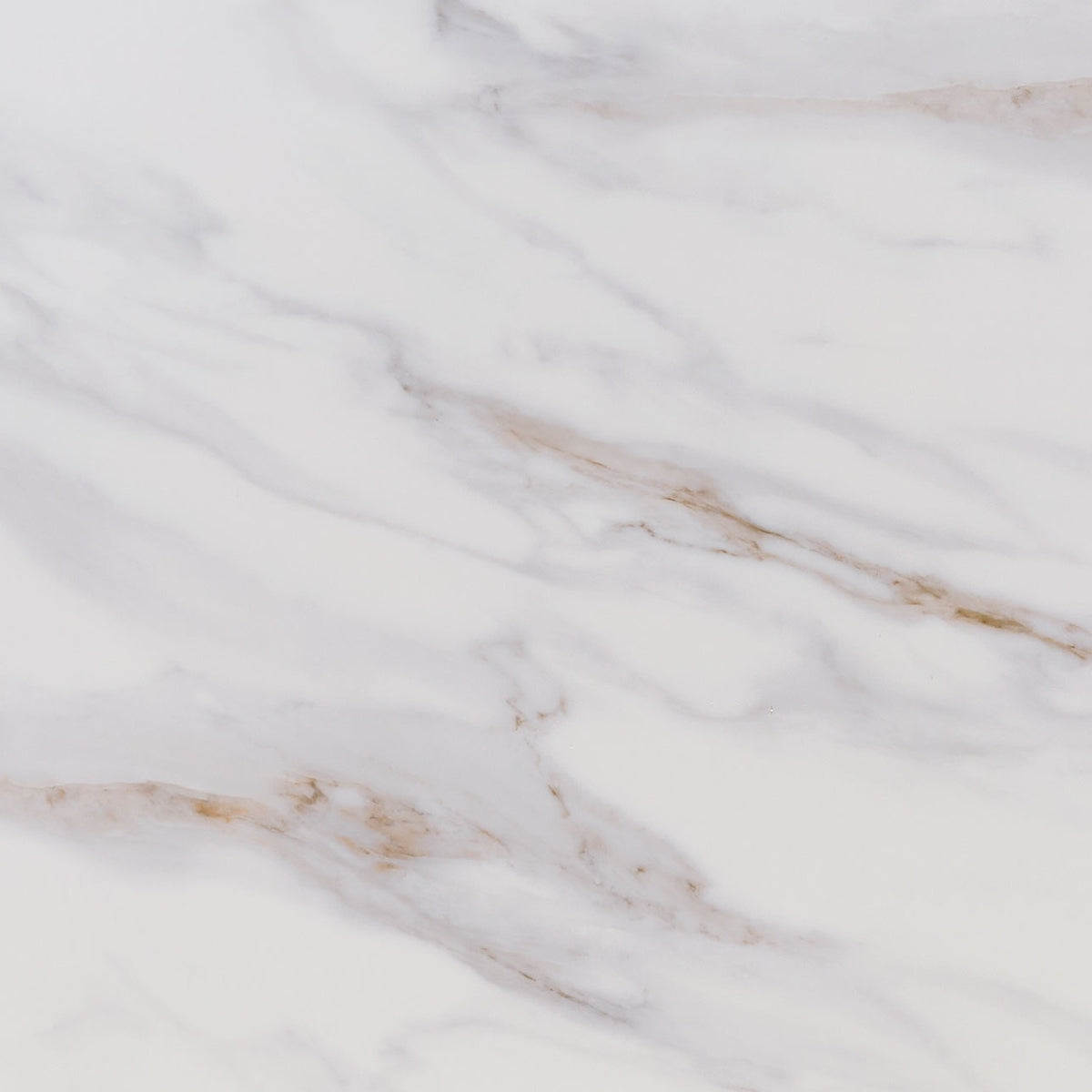 Calacatta Castana Q Plus quartz slab, close up of the surface