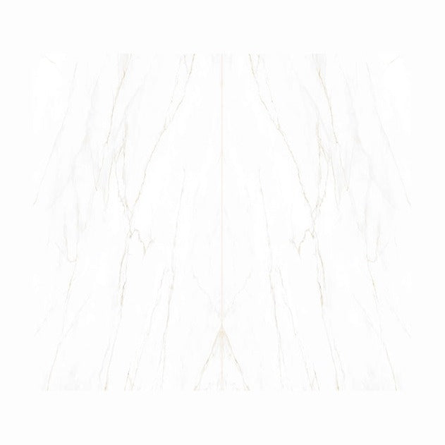 Calacatta Corrinna porcelain, bookmatched pair of slabs