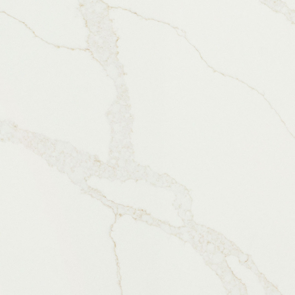 Calacatta Elysio quartz slab, close up of the surface