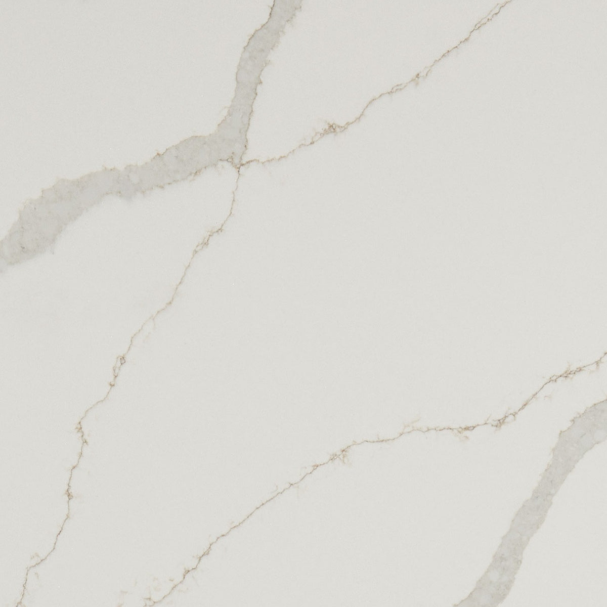 Calacatta Idillio quartz slab, close up of the surface