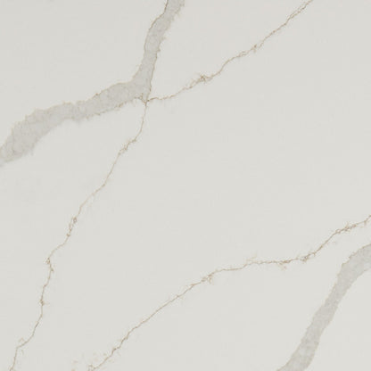 Calacatta Idillio quartz slab, close up of the surface