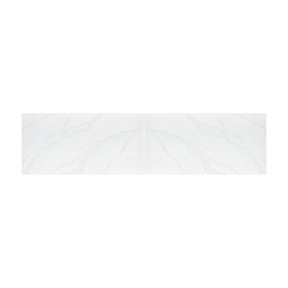Calacatta Izaro quartz, bookmatched pair of full slabs