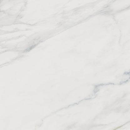 Calacatta Lapiza Q Plus quartz slab, close up of the surface