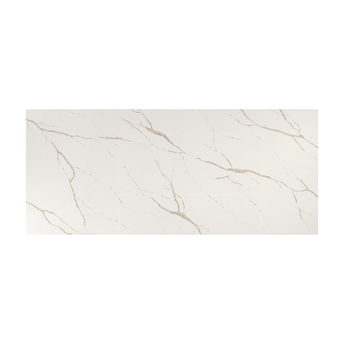 Calacatta Laza Oro quartz slab, full slab view