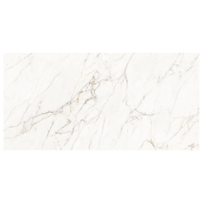 Calacatta Lucca porcelain slab in a polished finish, full slab view