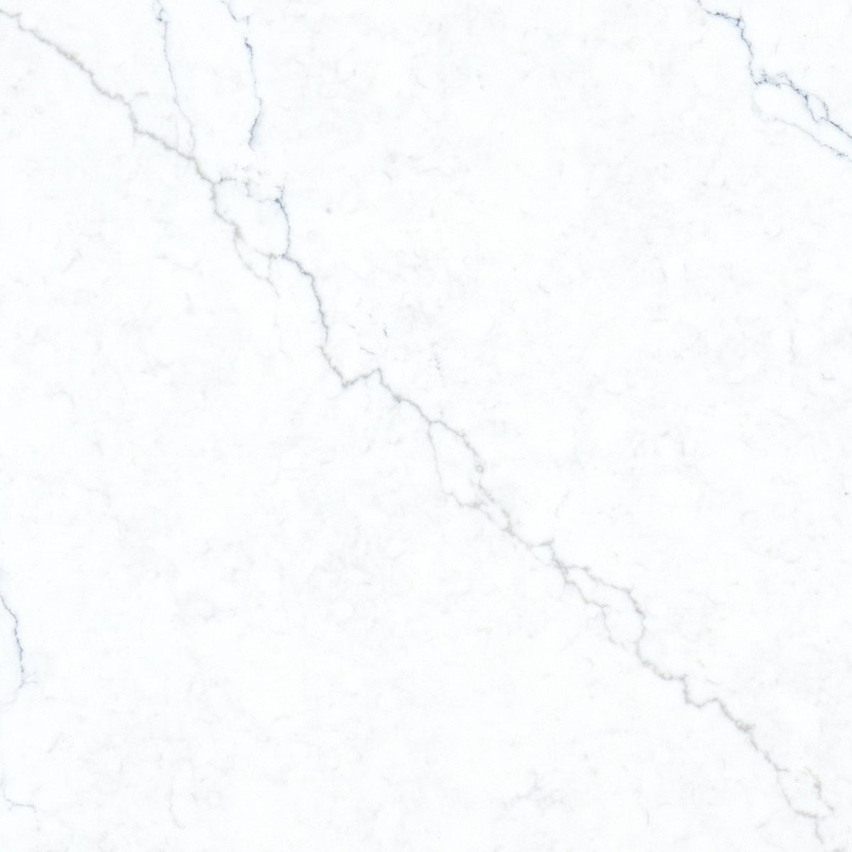 Calacatta Miraggio Cielo LumaLuxe Ultra quartz slab, close up of the surface
